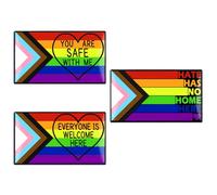 Mintolex 3/6PCS LGBTQ+ Pride Pins Set Progress Pride Ally Pin Badges Flag Button Rainbow Enamel Brooch You're Safe with Me Can Be Yourself Free Mom Hugs LGBT Gay Lesbian Trans Accessories, Metal, no