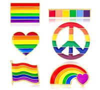 Mintolex 3/6PCS LGBTQ+ Pride Pins Set Progress Pride Ally Pin Badges Flag Button Rainbow Enamel Brooch You're Safe with Me Can Be Yourself Free Mom Hugs LGBT Gay Lesbian Trans Accessories, Enamel, no