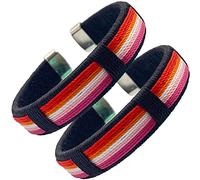 mintolex LGBT Pride Bracelet for Bisexual Lesbian Gay LGBTQ Pride Bracelets Handmade Nylon Adjustable Wristband Watch Band Rainbow Bracelets for Women Men Parade Bulk Multiple Pack, Les-2pcs, Modern,