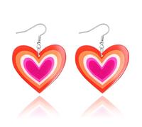 Mintolex LGBT Rainbow Heart Dangle Earrings for Women Men LGBTQ Bisexual Trans Lesbian Pride Gifts with Progress Flag Acrylic Jewelry Accessories, S, Acrylic, No Gemstone