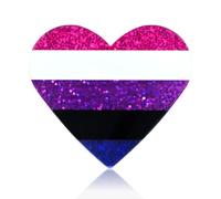 Mintolex LGBTQ+ Pride Pins - Rainbow Heart Flag Lapel Brooch Pin Badge Progress Pride Bisexual Transgender Nonbinary Lesbian Pansexual LGBTQ Accessories for Jackets Backpacks Hats, 1PC, Acrylic, no