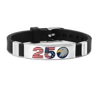 mintolex Patriotic 250 Years of Freedom Bracelet Red White and Blue Bangle Wristband 4th of July American 250th Anniversary 1776-2026 Independence Day Jewelry, Adjustable, Silicone, no gemstone