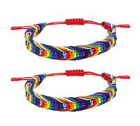 mintolex Rainbow LGBT Pride Bracelet for Lesbian Gay Bisexual Adjustable LGBTQ Pride Bracelets Handmade Braided Wristband Pride Month Friendship Bracelet Gifts for Men Women Bulk, 11.8, Nylon, no