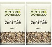 Minton & Donello 1Kg A1 Deluxe Muesli Mix - High Fibre Breakfast Cereal with Oats, Dried Fruit, and GMO-Free Ingredients (Pack of 2)
