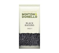 Minton & Donello - 1Kg Black Raisins - Suitable for Vegans and Vegetarians - GMO Free - Superfood - Lunch Snack - Healthy Snack