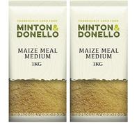 Minton & Donello 1Kg Maize Meal Medium - Great for Homemade Tortillas, Pancakes & Cornbread (Pack of 2)