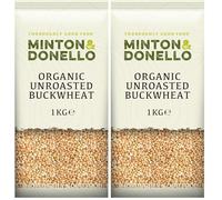 Minton & Donello 1Kg Organic Buckwheat Hulled Unroasted - High Fibre & Nutrient-Rich Grain (Pack of 2)