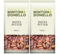 Minton & Donello 1Kg Pitted Dates - High Fibre Dried Fruit, GMO Free, Ideal for Snacking & Baking (Pack of 2)