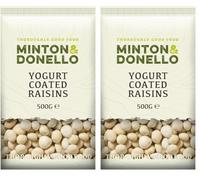 Minton & Donello 500g Yogurt Coated Raisins, Suitable for Vegetarians (Pack of 2)
