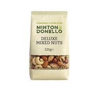 Minton & Donello 6 Pack x 125g Deluxe Mixed Nuts - Crunchy & Roasted Snack, High in Protein & Fibre, Vegetarian, No Added Artificial Ingredients, Use for Sharing & Everyday Snacking