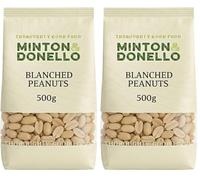Minton & Donello Blanched Peanuts 500g - Smooth Skin-Removed Nuts, High In Protein, A Healthy Snack, Natural, Versatile Ingredient For Cooking & Baking, Rich Nutty Taste (Pack of 2)
