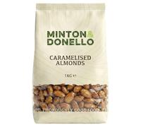 Minton & Donello Caramelised Almonds 1kg - Roasted Almonds with Crunchy Caramel Coating, Gourmet Snack for Sharing & Desserts, Delicious Sweet Treat, Bulk Pack