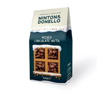 Minton & Donello Chocolate Covered Nut Box 200g - Assorted Nuts with Milk & Dark Chocolate Coating, Sharing Snack for Parties, Grazing Boards and Desserts