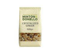 Minton & Donello Crystallised Ginger 500g - Diced Ginger with Sweet & Spicy Kick, Great for Baking, Recipes, Snacks, Desserts & Homemade Ginger Chews