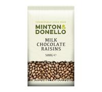 Minton & Donello Milk Chocolate Raisins 6 x 500g (3Kg) - Suitable for Vegetarians