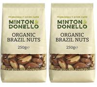 Minton & Donello Organic Brazil Nut Kernels 250g - Certified, Natural Healthy Snack, High Selenium Source, High Fibre, Plant Protein, Vegetarian Friendly, Antioxidant Rich (Pack of 2)