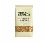 Minton & Donello Organic Golden Linseed Flaxseed Whole 500g - High Fibre, Omega 3, Vegetarian Friendly, Use For Baking Bread, In Cereal, Overnight Oats, Yoghurt, Smoothies & Salads