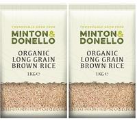 Minton & Donello - Organic Long Grain Brown Rice, Perfect for Healthy Cooking, Bulk Pack, 1kg (Pack of 2)