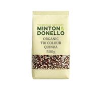 Minton & Donello Organic Tricolour Quinoa 500g - Red, White & Black Quinoa, High Fibre, Protein Source, Quick Cook for Salads, Meal Prep, Stuffed Peppers, Stir Fry & Sides, Healthy Pantry Staple