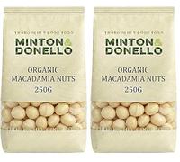 Minton & Donello Organic Whole Macadamia Nuts 250g - Rich Buttery Taste, A Healthy Snack, Good Source of Healthy Fats, Versatile Ingredient, Use For Baking, Cooking or Snacking (Pack of 2)