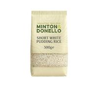 Minton & Donello Short White Pudding Rice 500g - Great for Classic Rice Pudding, Short Grains for Thick & Creamy Texture, Versatile Dessert Staple for Home Kitchens