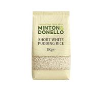 Minton & Donello Short White Pudding Rice 6x1kg Pack - Short Grain Rice for Creamy Pudding, Desserts, Risotto, Soups & Stews, Slow Cook Absorbs Flavour & Reults in A Soft Sticky Texture, Home Cooking