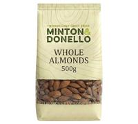 Minton & Donello Whole Almonds 500g Pack - Natural Crunchy Nuts for Snacking, Baking, Cooking, Salads & Smoothies, Source of Fibre, High In Protein, Vitamin E, Magnesium, Pantry Staple