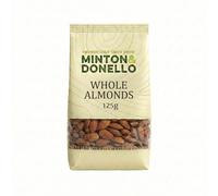 Minton & Donello Whole Almonds 6 Pack x 125g - Natural Almonds for Snacking & Cooking, High in Protein & Healthy Fats, Crunchy Whole Nuts for Baking, Trail Mixes, Breakfast & Recipes