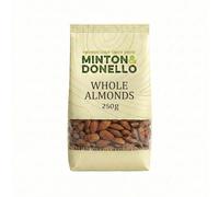Minton & Donello Whole Almonds 6 Pack x 250g - Natural Almonds for Snacking & Cooking, High in Protein & Healthy Fats, Crunchy Whole Nuts for Baking, Trail Mixes, Breakfast & Recipes