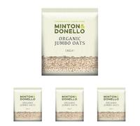 Mintons Good Food Organic Jumbo Oats 1Kg Home Compostable Packaging - Eco Friendly - Plastic Free (Pack of 4)