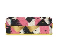 Mintoprints Abstract Geometric Black Pinks Golden Toilet Paper Baskets for Bathroom, Fabric Storage Paper Basket for Toilet Tank Top, Small Decorative Basket with Handle for Organizing