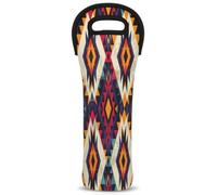 Mintoprints Aztec Wine Carrier Tote Bag Western Boho 1-Bottle Neoprene Wine Cooler Bag Carriers Bag Case Wine Bottle Holder for Travel, Picnic, Party