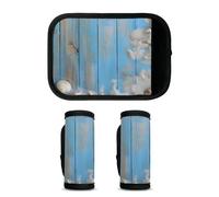 Mintoprints Beach Theme Luggage Handle Wrap 2 Pack Handle Cover Suitcase Tags Travel Accessories for Airplane, Airport, Seashells Starfish