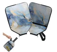 Mintoprints Blue Marble Pickleball Paddle Cover, Racket Sleeve with Pocket and Handle Strap Paddle Case Fits Most Rackets