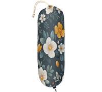 Mintoprints Boho Flower Plants Plastic Bag Holder, Grocery Bag Holder for Kitchen Pantry, Lightweight Plastic Bag Organizer Shopping Bag Holder Dispenser, 1 Pack