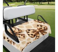 Mintoprints Bows Golf Cart Seat Covers, Leopard Print Golf Cart Seat Towel Blanket, Keeps Seat Cool and Comfortable, 51" x 31"