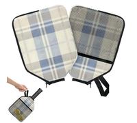 Mintoprints Buffalo Check Pickleball Paddle Cover, Racket Sleeve with Pocket and Handle Strap Plaid Check Paddle Case Fits Most Rackets