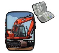 Mintoprints Bulldozers Electronics Travel Organizer Case, Tech Organizer Pouch Cord Storage Bag for Phone, Cable, Charger, Accessories