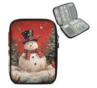Mintoprints Christmas Snowman Electronics Travel Organizer Case, Colorful Snowman Tech Organizer Pouch Cord Storage Bag for Phone, Cable, Charger, Accessories