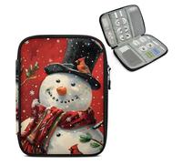 Mintoprints Christmas Tree Snowman Electronics Travel Organizer Case, Tech Organizer Pouch Cord Storage Bag for Phone, Cable, Charger, Accessories