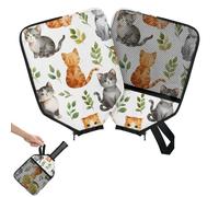 Mintoprints Cute Cats Pickleball Paddle Cover, Racket Sleeve with Pocket and Handle Strap Cat Leaves Paddle Case Fits Most Rackets