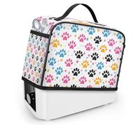 Mintoprints Cute Dog Paws Print 2 Slice Toaster Cover with Pockets and Top Handle Animal Footprints Dust Covers for Kitchen Small Appliance