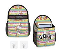 Mintoprints Cute Unicorn 2 Pack Wall Hanging Storage Bag Cartoon Unicorn Hanging Organizer Bag with Pocket Fabric Storage Bag Basket for Kitchen, Bathroom Organizing