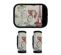 Mintoprints Eiffel Tower French Paris Luggage Handle Wrap 2 Pack Handle Cover Suitcase Tags Travel Accessories for Airplane, Airport