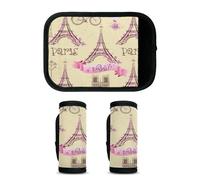 Mintoprints Eiffel Tower Paris Luggage Handle Wrap 2 Pack Handle Cover Suitcase Tags Travel Accessories for Airplane, Airport