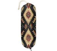 Mintoprints Ethnic Flower Plastic Bag Holder, Aztec Boho Lightweight Grocery Bag Holder Dispenser, Reusable Wall Mount Plastic Bag Organizer Storage Bag for Home Kitchen 1 Pack