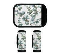 Mintoprints Eucalyptus Leaves Luggage Handle Wrap 2 Pack Handle Cover Suitcase Tags Travel Accessories for Airplane, Airport, Summer Leaves