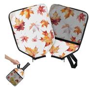 Mintoprints Fall Maple Leaf Pickleball Paddle Cover, Racket Sleeve with Pocket and Handle Strap Autumn Leaves Paddle Case Fits Most Rackets