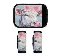 Mintoprints Farmhouse Cows Luggage Handle Wrap 2 Pack Handle Cover Suitcase Tags Travel Accessories for Airplane, Airport, Cute Cow