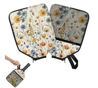 Mintoprints Flower Floral Pickleball Paddle Cover, Racket Sleeve with Pocket and Handle Strap Wildflower Colorful Paddle Case Fits Most Rackets